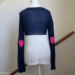 Novelty Heart Patch PJ Salvage Sweater Medium Twee Romantic Pullover Knit‎ Top